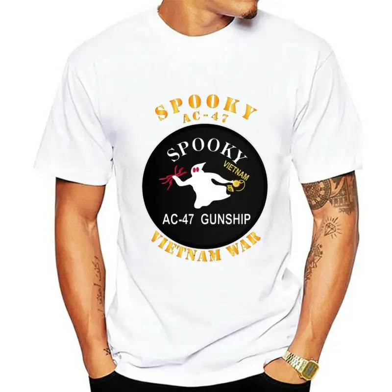 

Camiseta Spooky AC 47 Guerra de Vietnam w Txt para hombre, camiseta para mujer