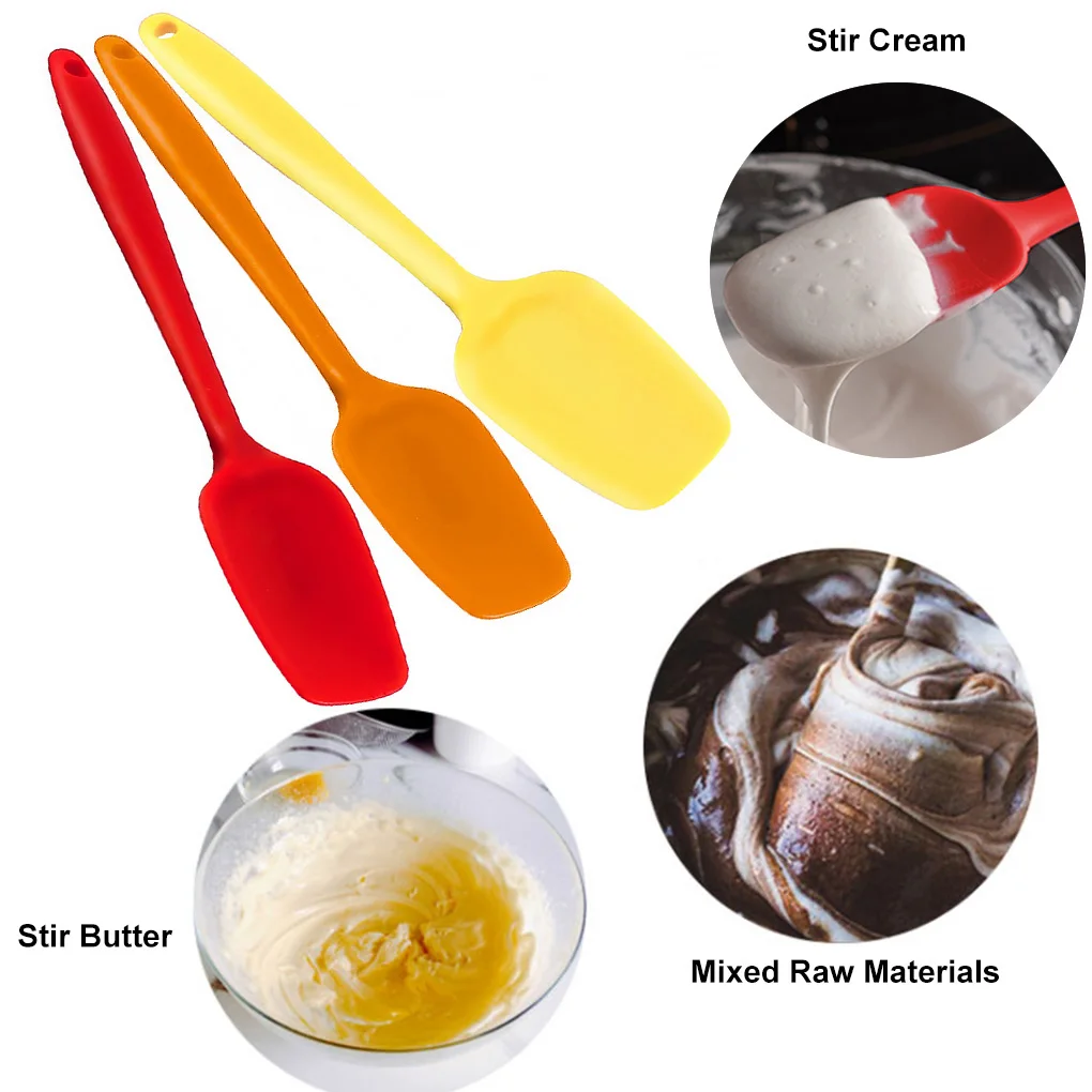 

Hot! Kitchen Silicone Cream Butter Cake Spatula Mixing Batter Scraper Brush Butter Mixer Cake Brushes Baking Tool 28cm*9cm*5.2cm
