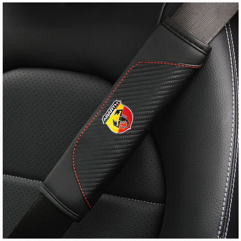 Фото 2 шт. накладки на ремни безопасности из углеродного волокна для Abarth 595 695 595C 695C 2012-2020 2021 2022 2023 2024 №5