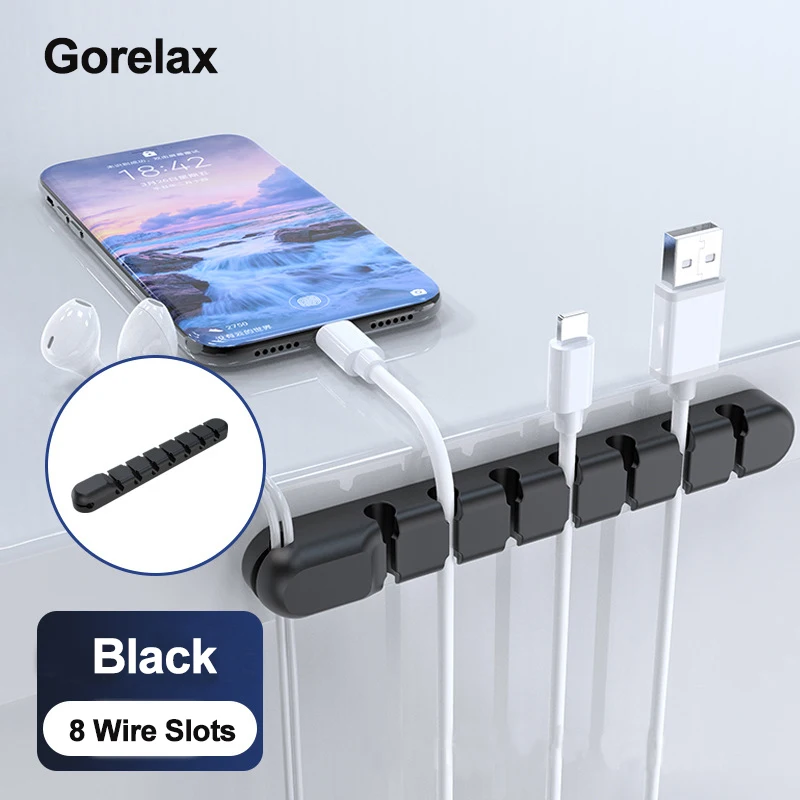 

Cable Organizer Silicone USB Cable Organizer Velcro Desktop Tidy Winder Clips Cable Holder for Mouse Headphone Wire Organizer