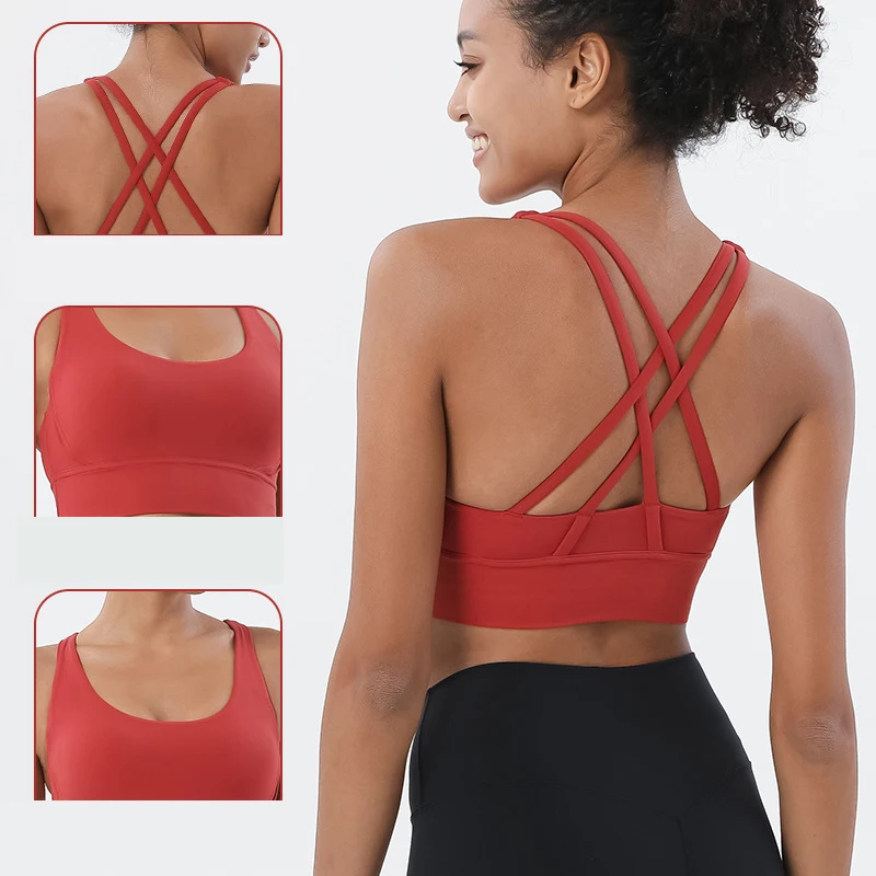 

Lulu Women's Sports Bra Gym Top Woman Imitation Brands Without Bones Bras Fitness Sportswear Clothing Yoga Vest Sexy Wear