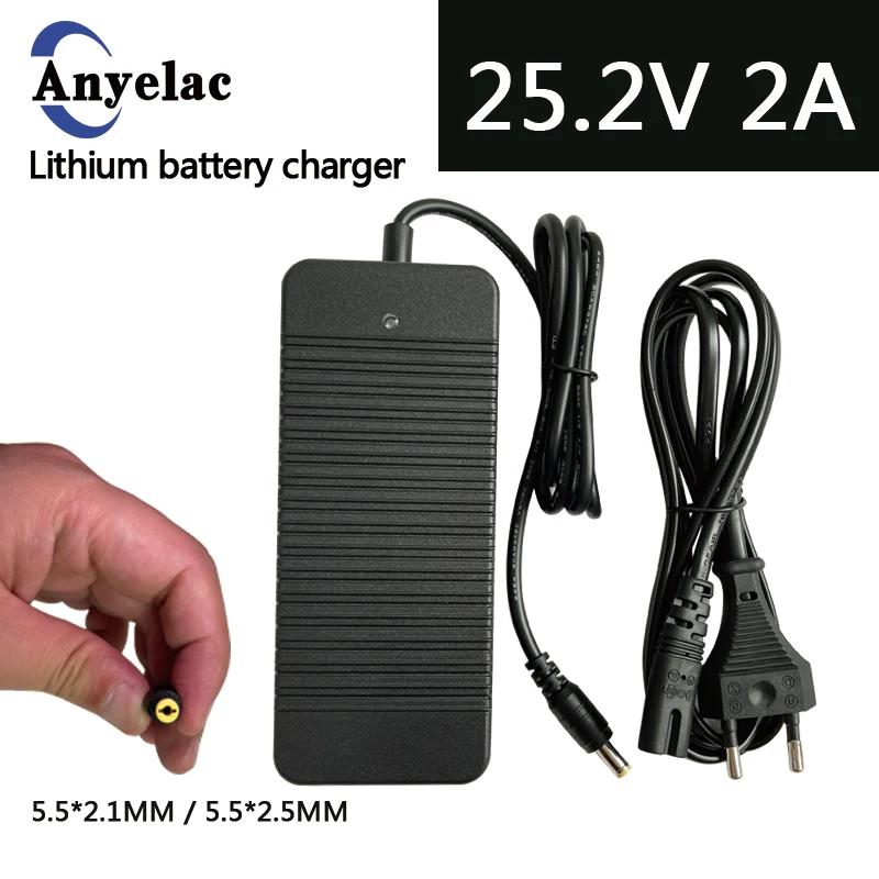 

25.2V 2A Charger Electric Scooter Power Supply Adapter 6S 21.8V 22.2V Lithium Battery Power Tools Li ion Lipo Charger