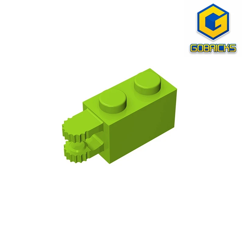 

Gobrick, строительная петля, кирпич 1x2, блокировка с 2 пальцами, горизонтальный конец, 9 зубьев, Совместимость с lego 30540