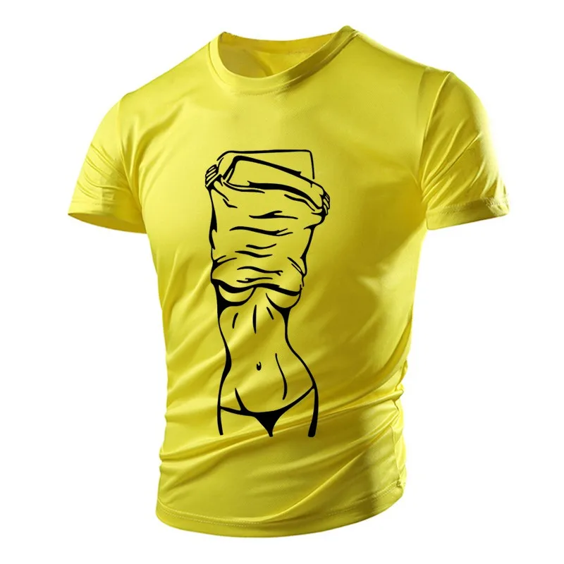 

Новая летняя забавная Повседневная футболка в полоску для девушек, персональная Мужская футболка с 3D принтом, легкая спортивная быстросохн...