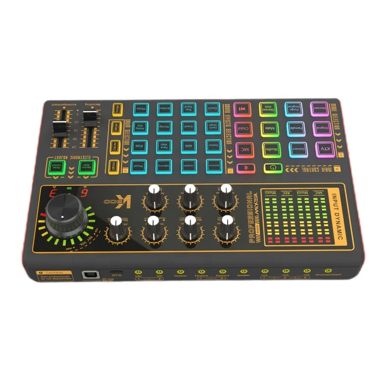 

SK300 Mixer Shaking Live Equipment English Version Mobile Phone Computer USB External Multi-function Sound Card Type PK V8