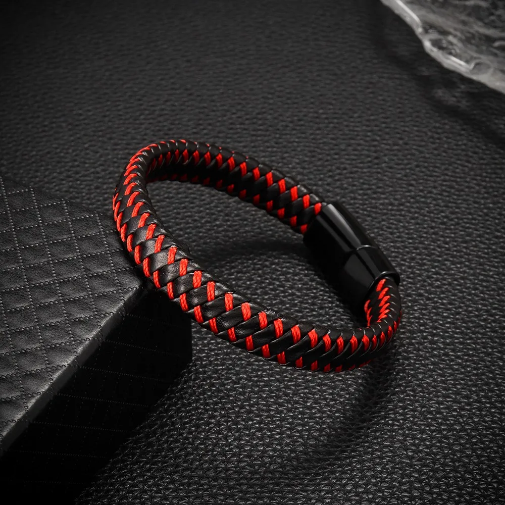 Новый мужской многослойный Плетеный Кожаный Браслет премиум-класса из