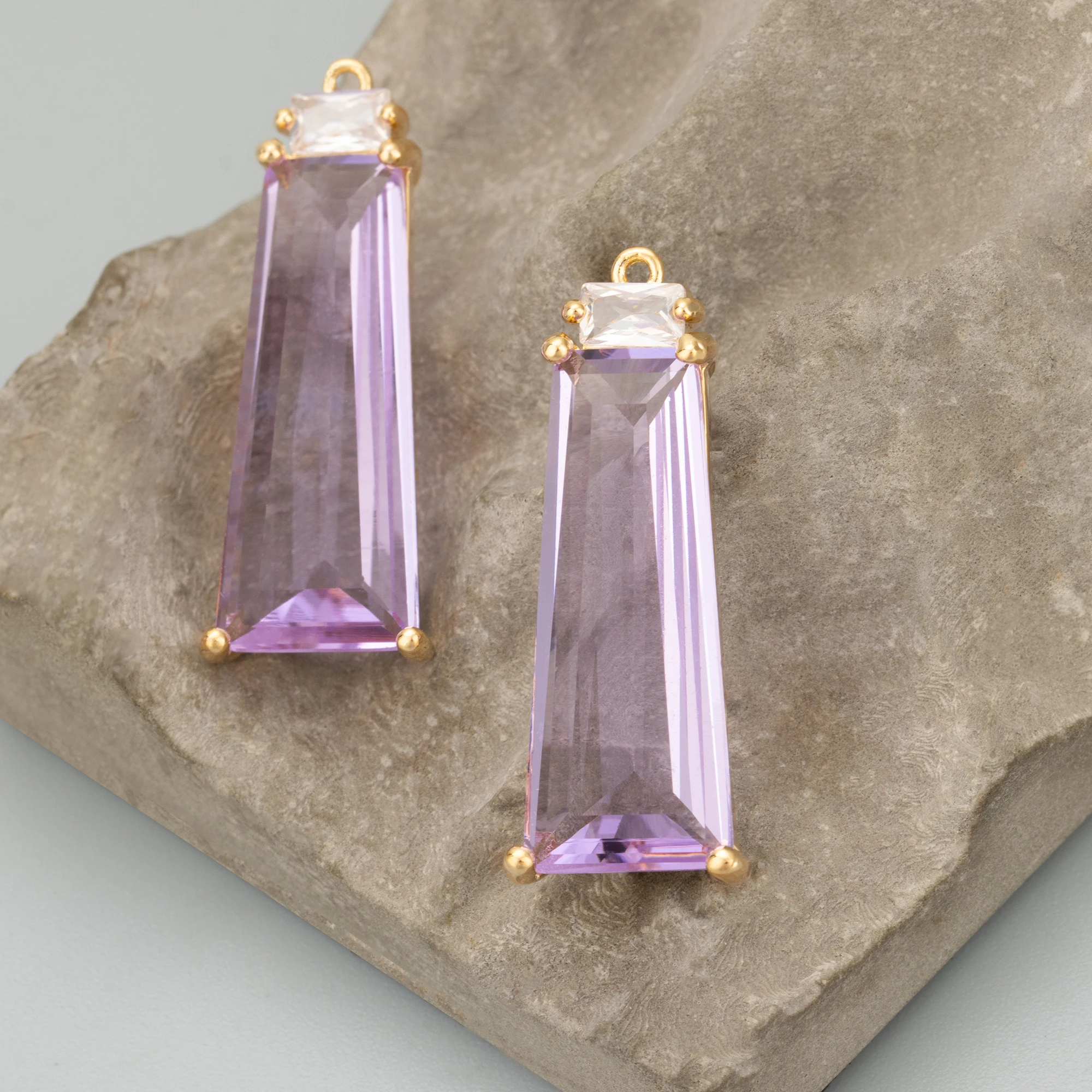 4 шт./партия подвески для ювелирных изделий из меди и стекла