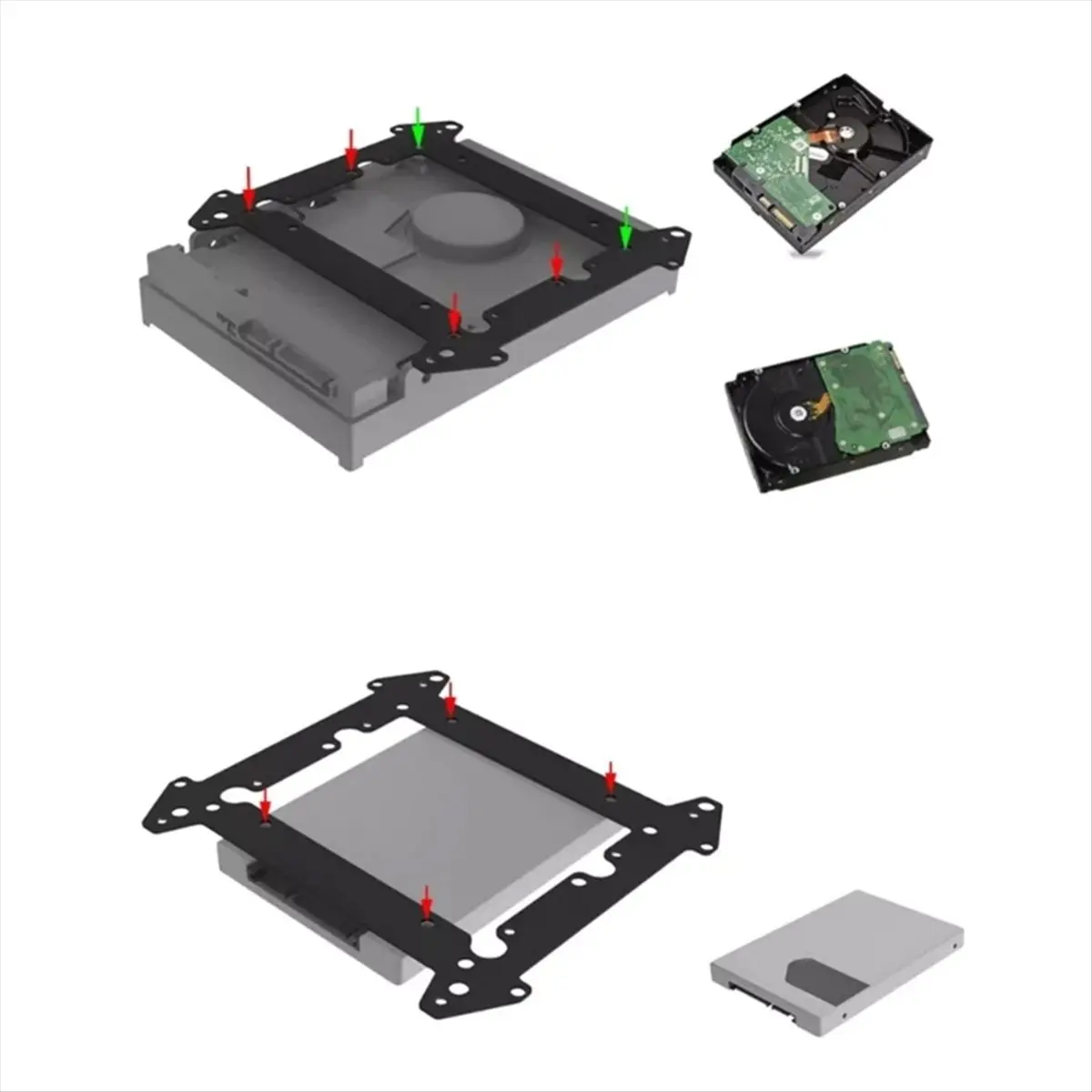 Кронштейн для жесткого диска feelfeel 12 см, кронштейн для SSD 3,5 дюйма, расширенный многоуровневый стекинг-кронштейн, компьютерные аксессуары (art.: 3920db0abb034) - 3920db0abb034