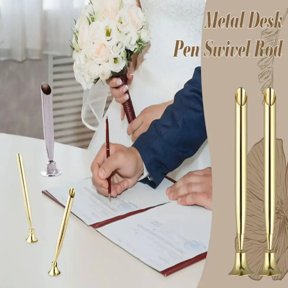 

Fixed Front Desk Signature Stand Rotating Gel Pen Holder Stationery Signature Pen Base for Table Bank Hotel Counter