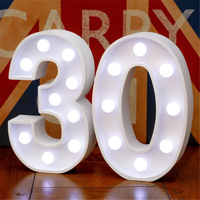 

Светодиодная гирлянда с номерами 30/40/50/60, 2 шт.