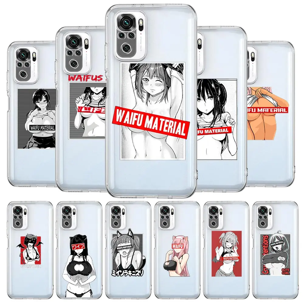 

Anime Hentai ​Sexy Mang Girl Phone Case For Xiaomi Redmi Note 10 11 9 8 Pro 10S 9S 7 8T 9T 9A 8A 9C K40 11T 5G Soft Clear Cover