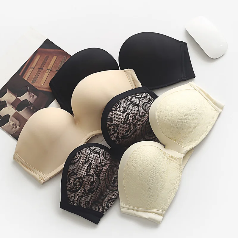 

Strapless generation 1 one hair generation anti slip invisible bra women's wedding dress upper support gather sexy underwear