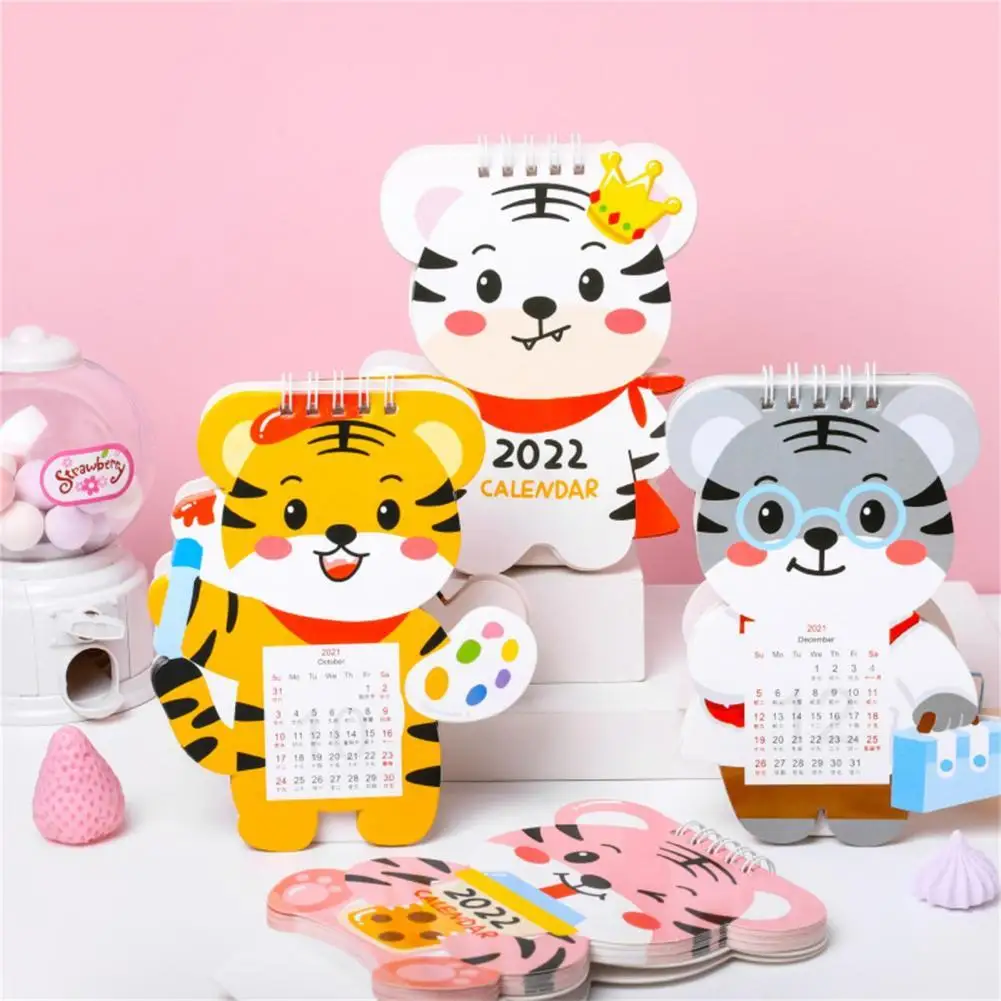 

Paper Practical 2022 Stand up Table Calendar Lightweight Desktop Calendar Adorable for Students