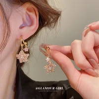 wholesale new fashion pink crystal earring stud earring cute rhinestone star earrings for women star jewelry banquet gift