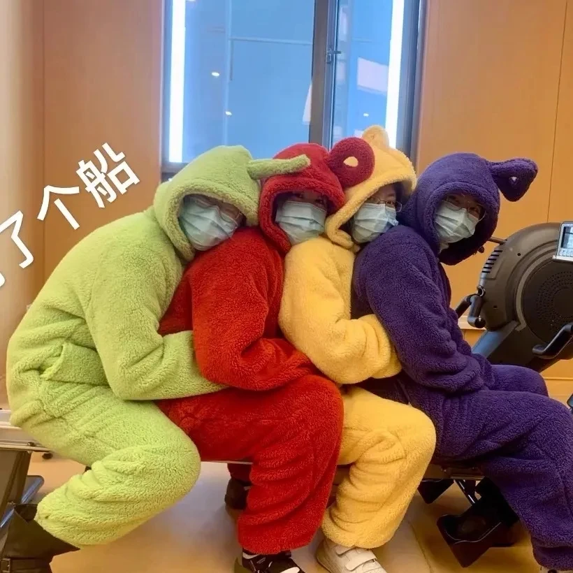 

Костюм для косплея Teletubbies, комбинезон для взрослых Po Lala Tinky Winky, Рождественская Пижама, одежда для сна в виде животных на Хэллоуин