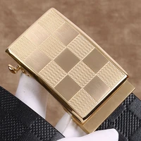 checkerboard design business solid brass automatic belt buckle 3 5 cm