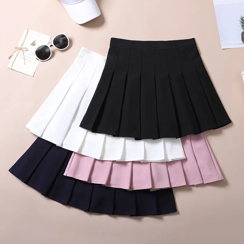 

Плиссированная юбка, кавайная Летняя женская одежда, винтажная школьная форма в японском стиле для девочек, короткая клетчатая Женская одежда с завышенной талией