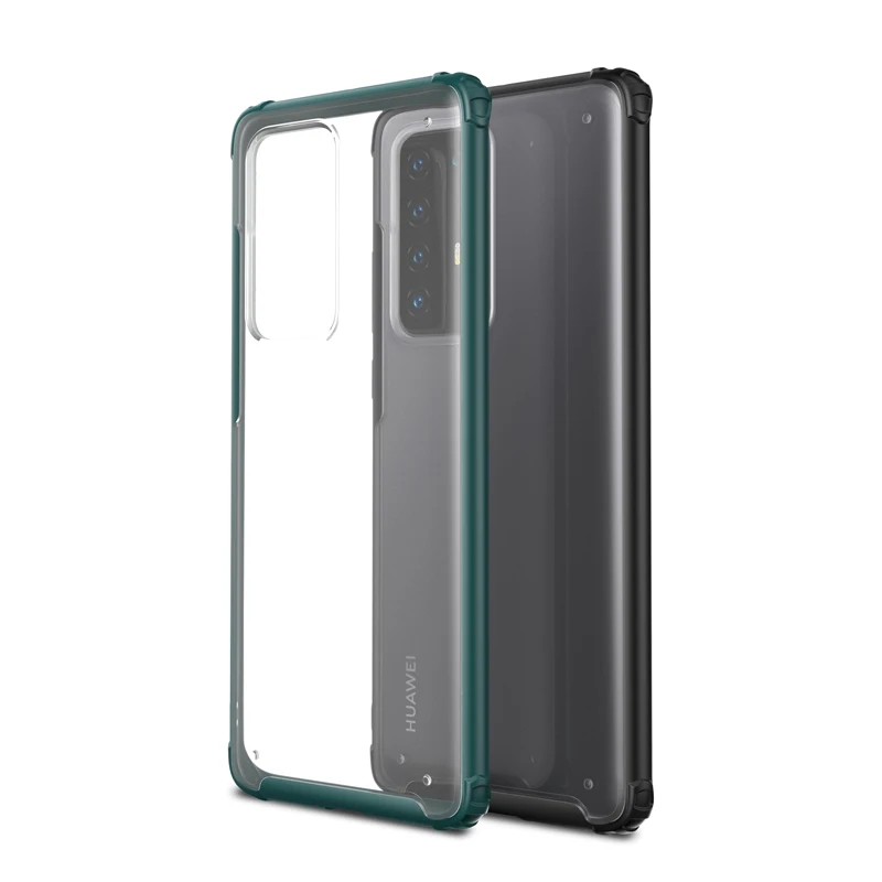 

For Huawei P40 Pro Case Military Hybrid Transparent Matte PC + TPU Bumper Shockproof Back Cover for Huawei P40 P40 Pro Plus
