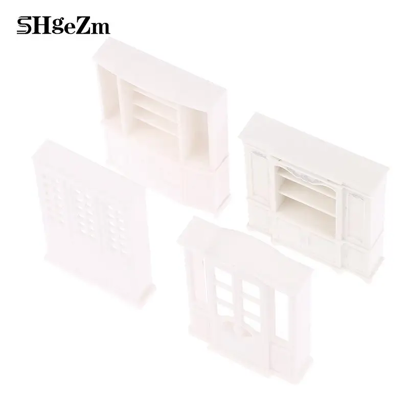 

1:12 Dollhouse Miniature Plastic Display Showcase Doll House Decor Cabinet Model Cupboard Shelf Doll House Furniture Toys
