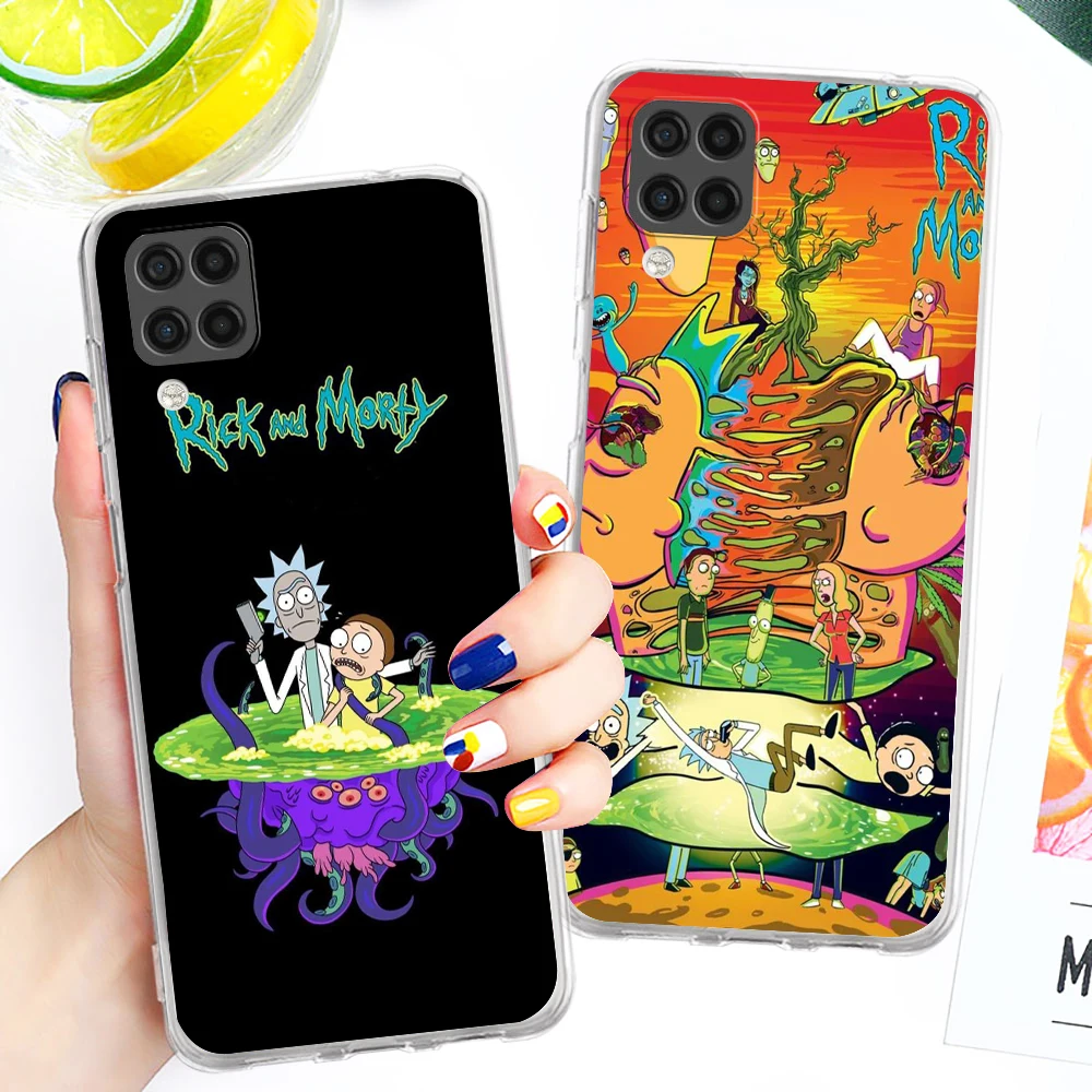

Ricks Morts Anime Art Cartoon Transparent Phone Case For Samsung A73 A72 A71 A53 A52 A51 A42 A34 A33 A32 A21 A13 A04 A03 5G