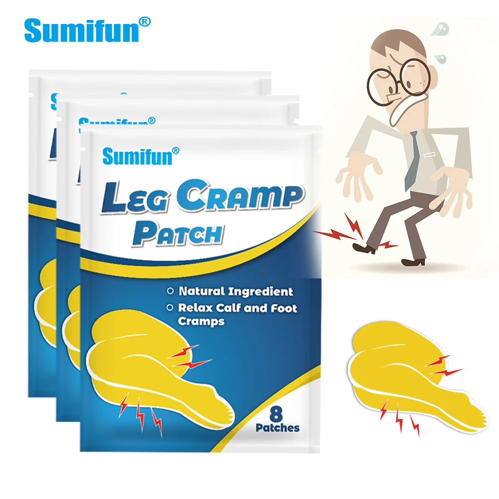 

8/24/48Pcs Sumifun Leg Cramp Patch Body Calf Muscle Strain Convulsion Hyperspasmia Plaster Pain Relief Health Medical Sticker