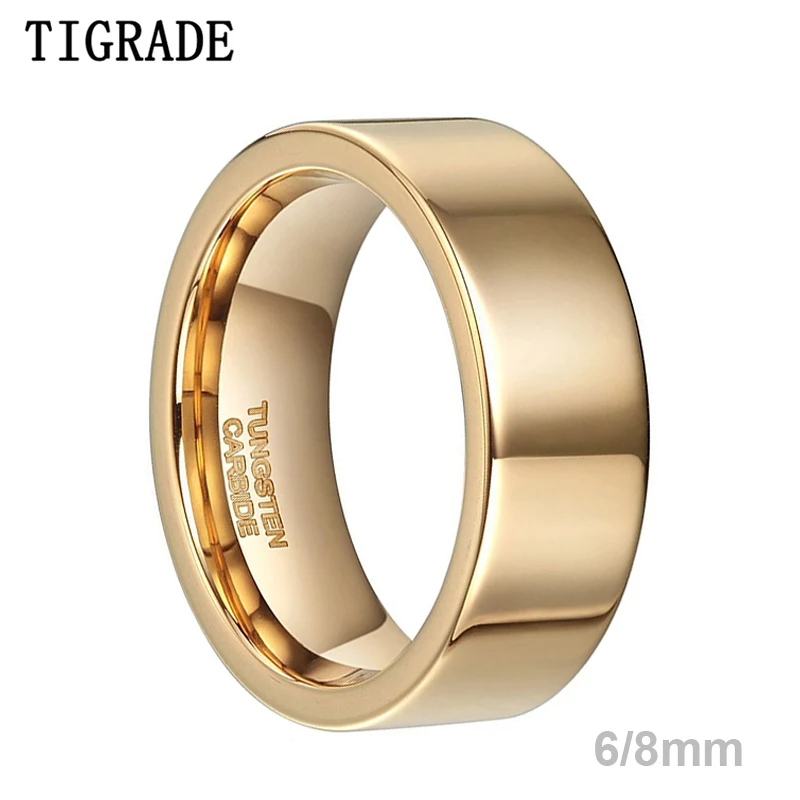 

Tigrade 2/4/6/8mm Men Gold Color Ring Tungsten Carbide Male Female Wedding Bands Anillos Mujer Anels Luxury Rings