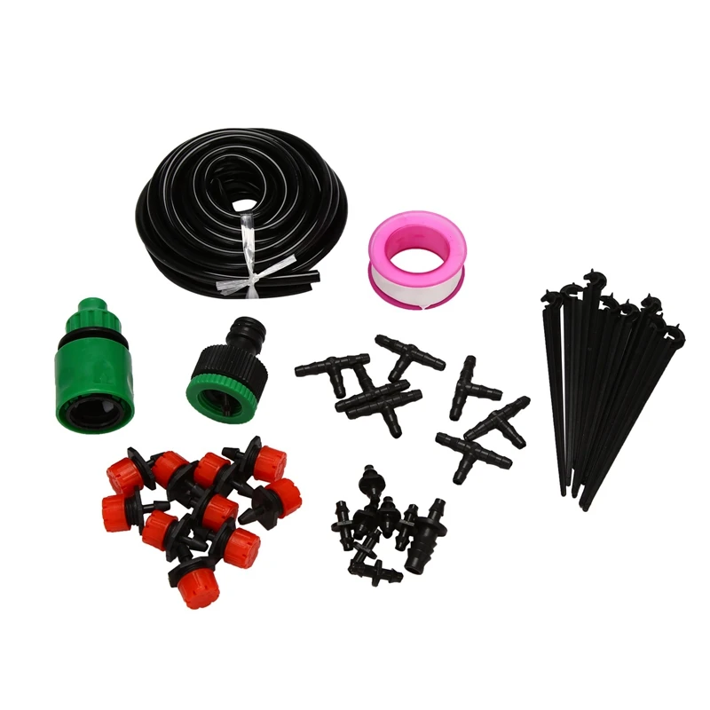 

Promotion! 5M Diy Automatic Mini Drip Irrigation System Plant Watering Garden Hose Kits With Adjustable Dripper Smart Controller