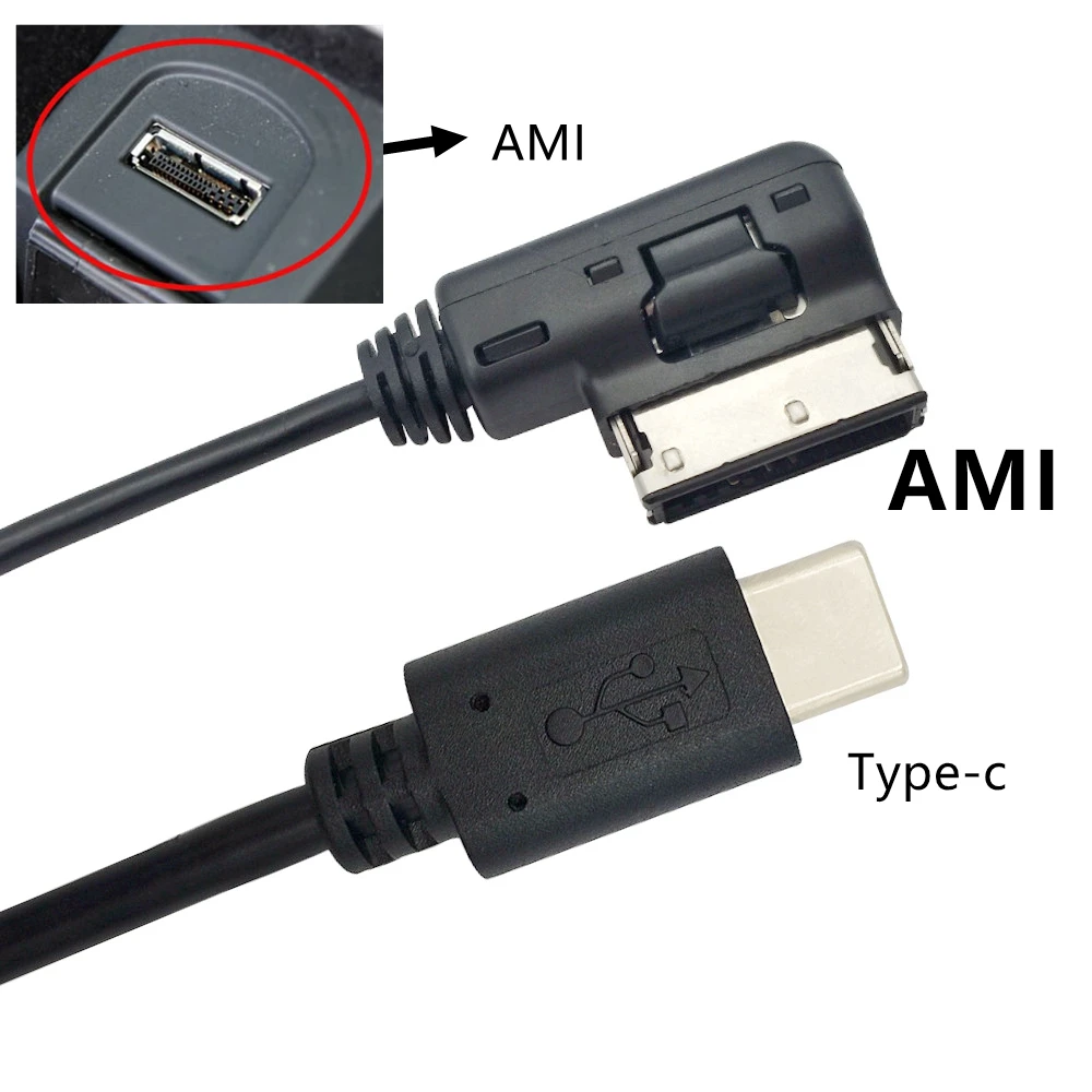 

Интерфейс MDI/AMI ami к разъему Type-C, кабель питания для зарядки USB C, используемый только для автомобильного зарядного устройства Audi/Volkswagen, провод