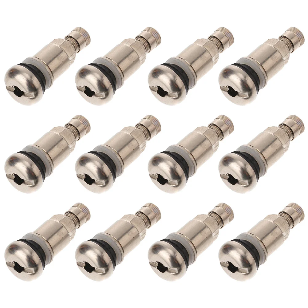 

12 Pcs Motorcycle Tires Car Caps Air Valves Stem Metal Covers Truck Stainless Steel Automotive Accessories