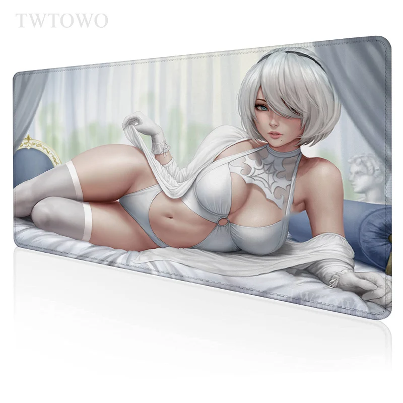 

Nier Automata Sexy Mouse Pad Gamer XL Large HD New Mousepad XXL keyboard pad Anti Slip Office Carpet Soft Computer Mice Pad