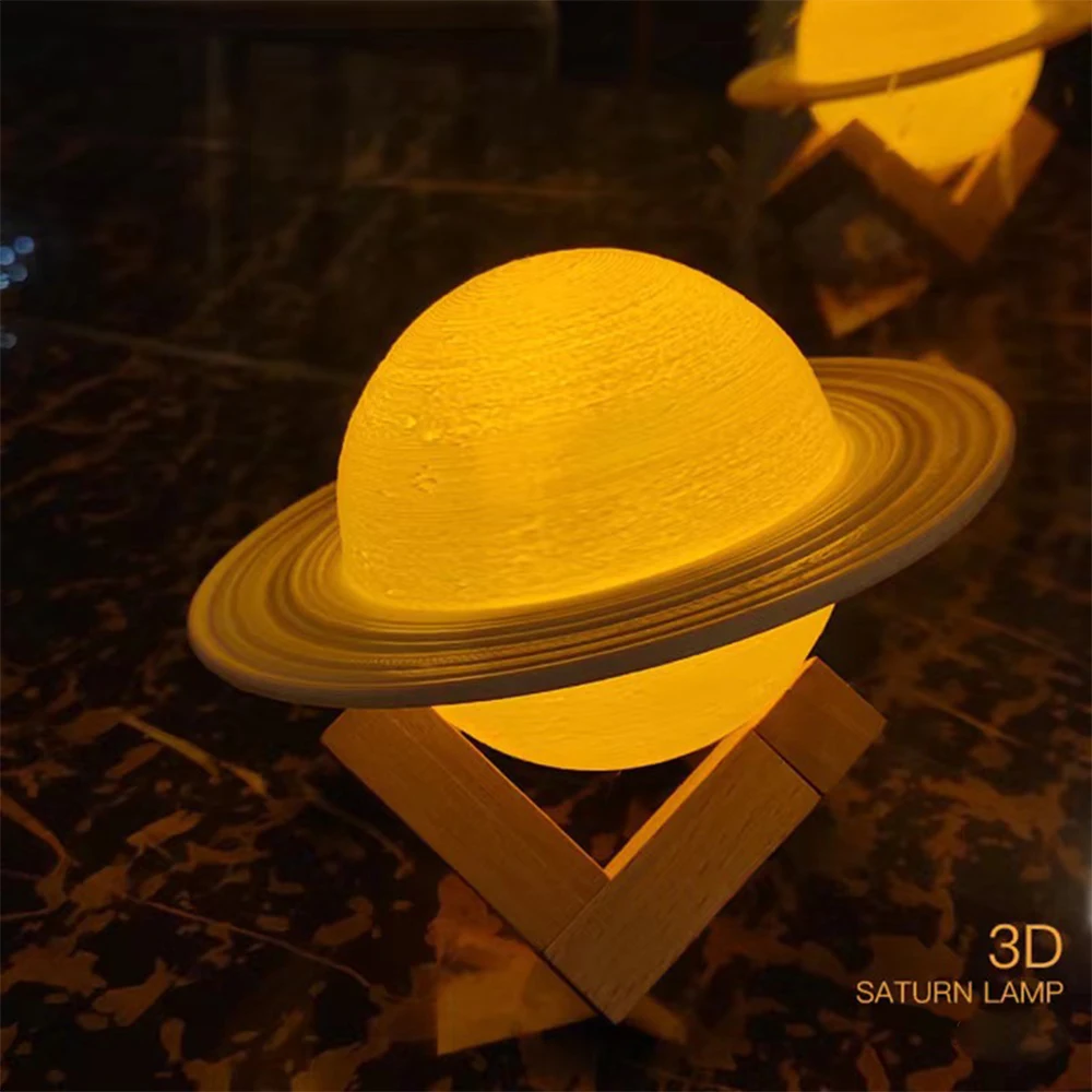 

3D Saturn LED Night Light Atmosphere Light Moon light Romantic Starry Sky Light Multi-color Night Lamp Bedroom Bedside Lamp