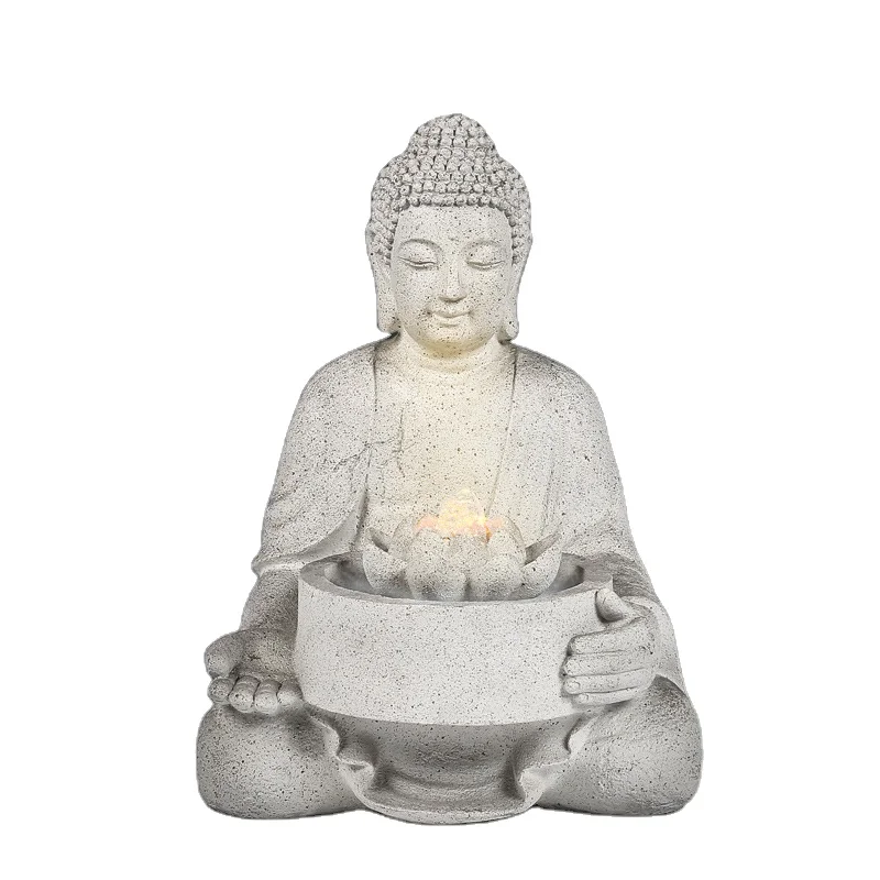 

new style golden buddha indoor water fountain with led light