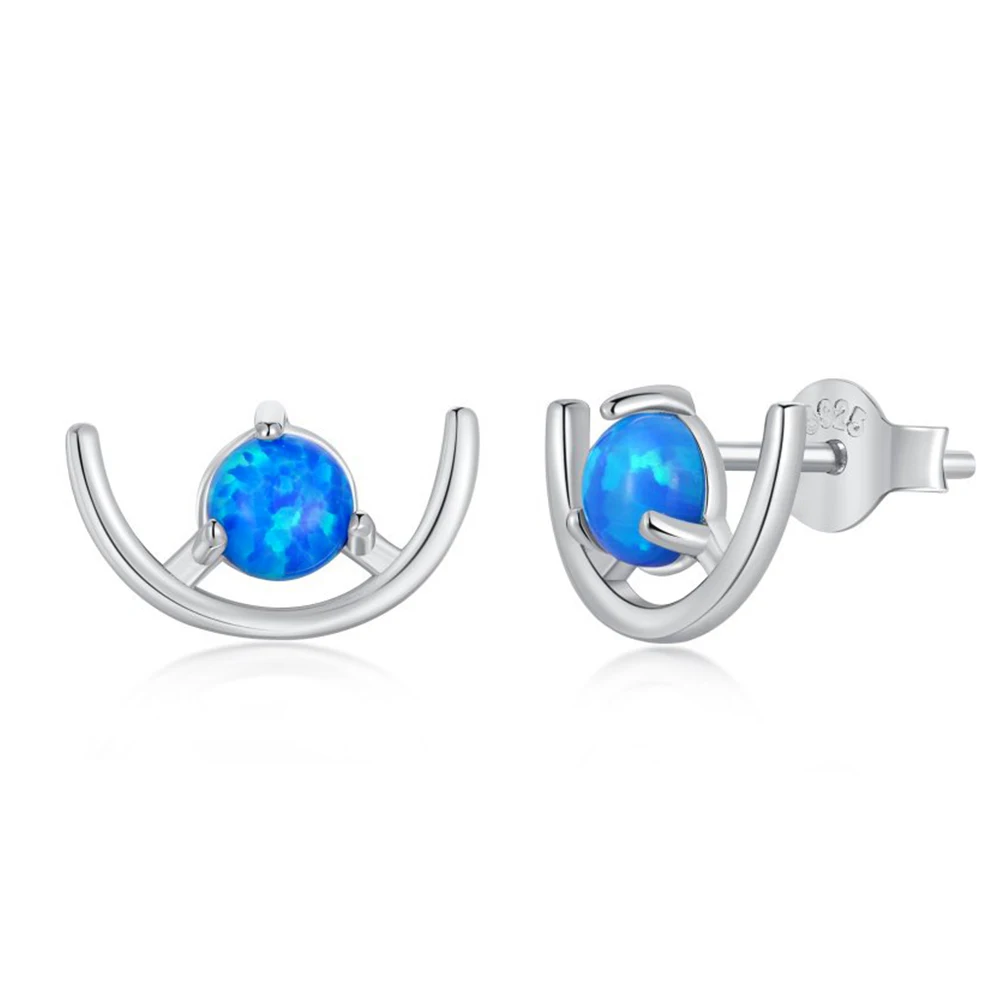 

Серьги WPB S925 из стерлингового серебра, женские серьги с голубой Луной и опалом, Женские Классические роскошные украшения, праздничный подар...