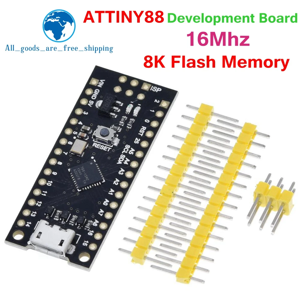 Плата микроразработки ATTINY88 16 МГц/Digispark ATTINY85, Модернизированная/NANO V3.0 ATmega328, расширенная, совместимая с Arduino