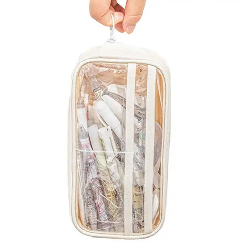 

Вместительная сумка для ручек, школьный маркер, полупрозрачная Милая Эстетическая школьная сумка, канцелярская сумка для макияжа для путеш...