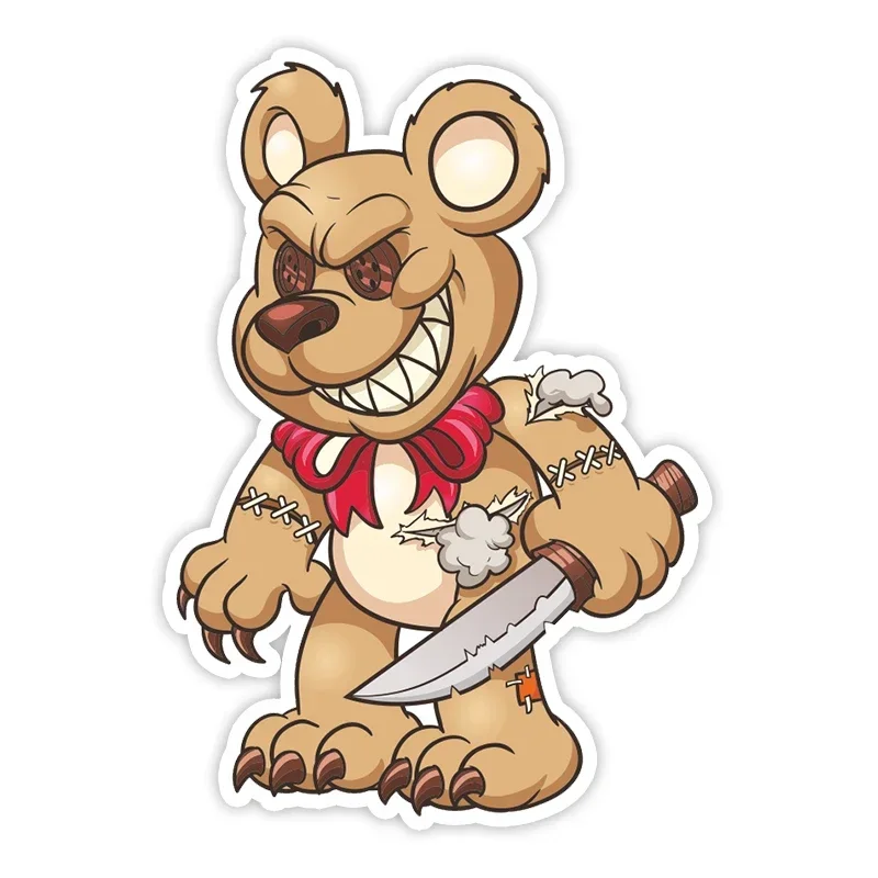 

Различные размеры, забавная самоклеящаяся наклейка, нож, медведь, автомобильная наклейка, водостойкий автодекор на бампере, заднее окно