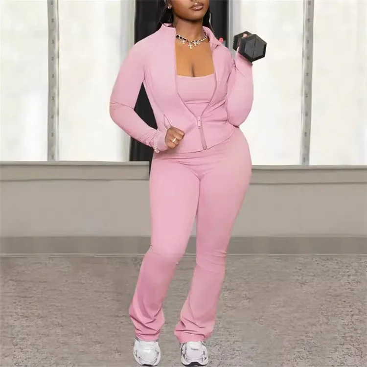 Осенне-зимний спортивный костюм для бега повседневный из двух предметов фитнеса