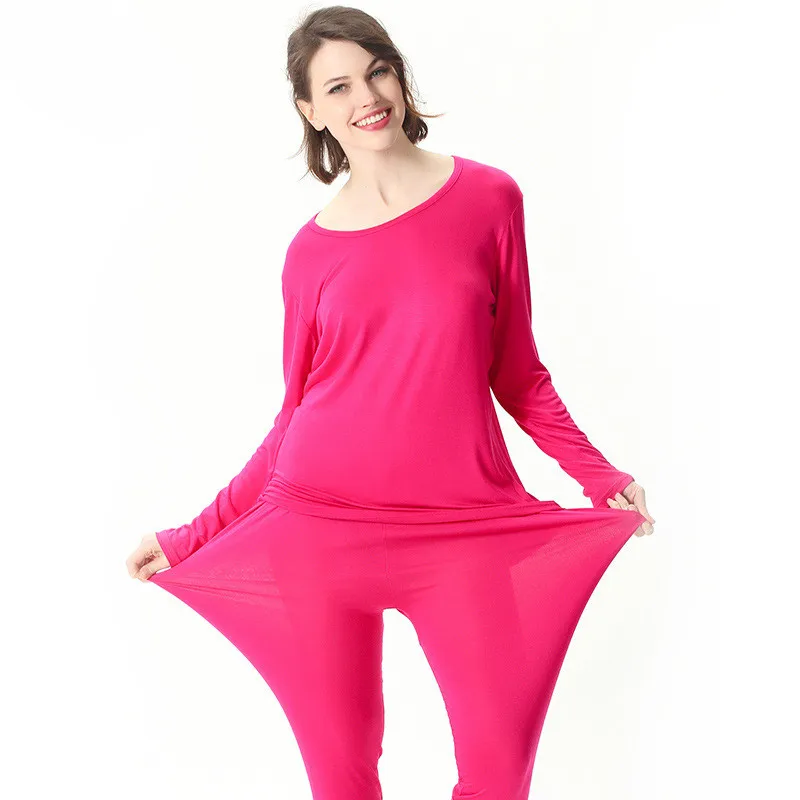 

Spring and Winter Women Plus Fat Plus Size High Elastic Modal Thin Long Johns Suit