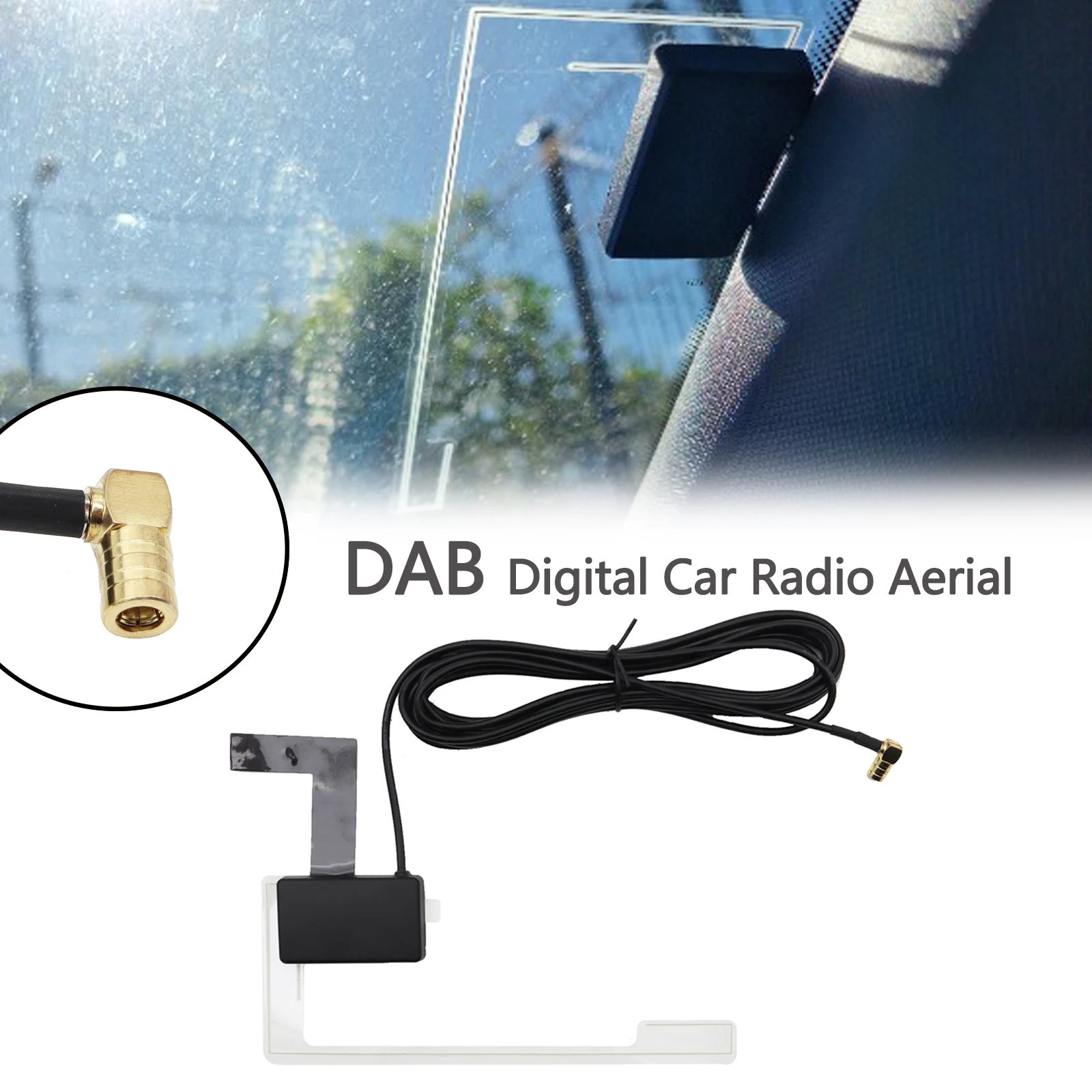 

For Pioneer Kenwood JVC Sony 1pc Universal DAB Digital Car Radio Antenna Aerial SMB Window Glass Mount Built in Signal Booster