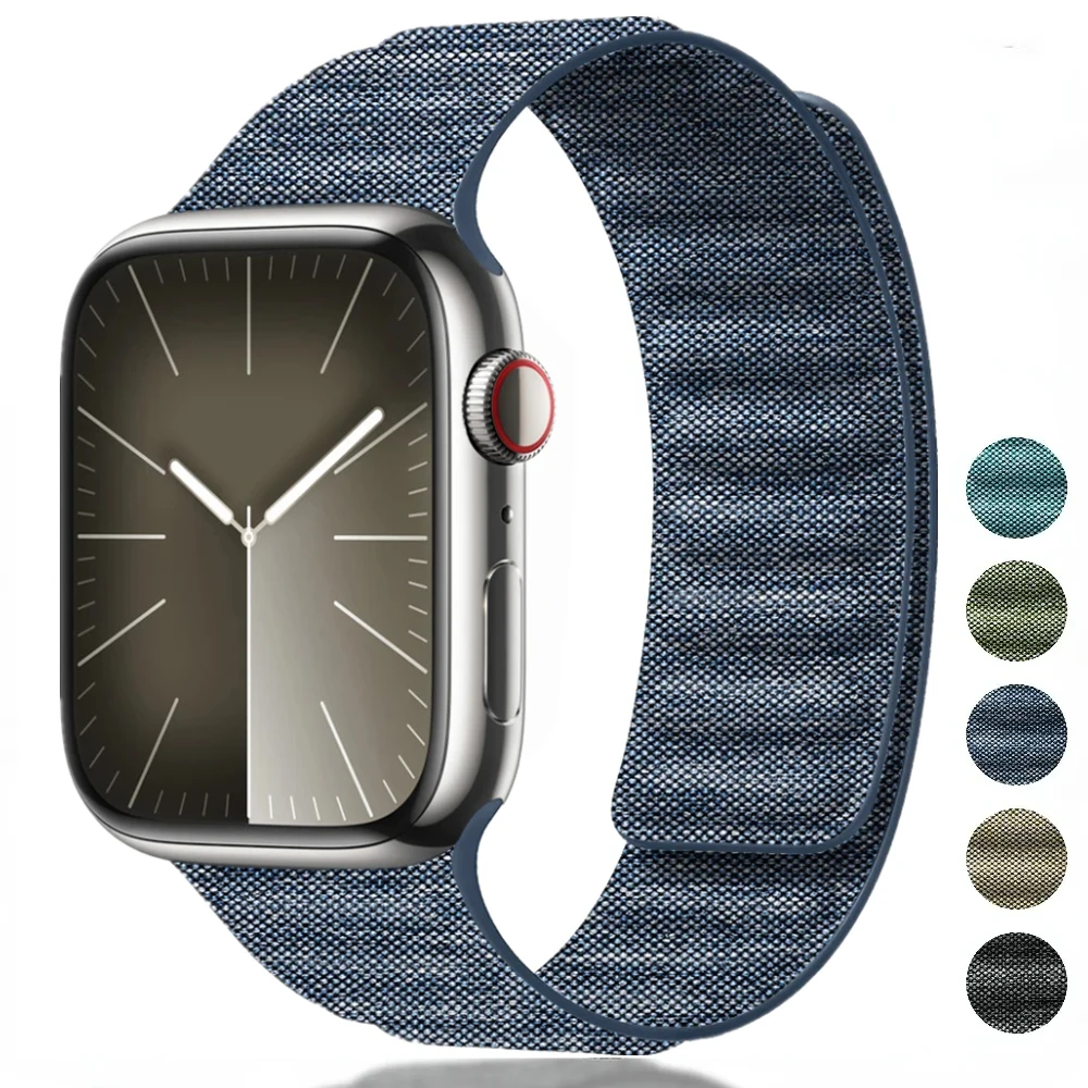 

Новый магнитный ремешок для Apple Watch Band 49 мм 45 мм 41 мм 44 мм 40 мм 42 мм 38 мм, джинсовый браслет для iWatch Series Ultra 2 9 8 7 6 5 4 3 SE