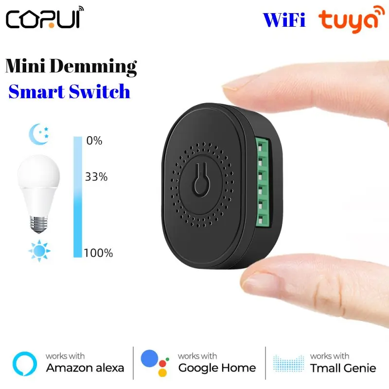 

Tuya Wifi Mini Dimming Smart Switch DIY On-off Device Module Support Smart Life APP Remote Control Works With Alexa Google Home