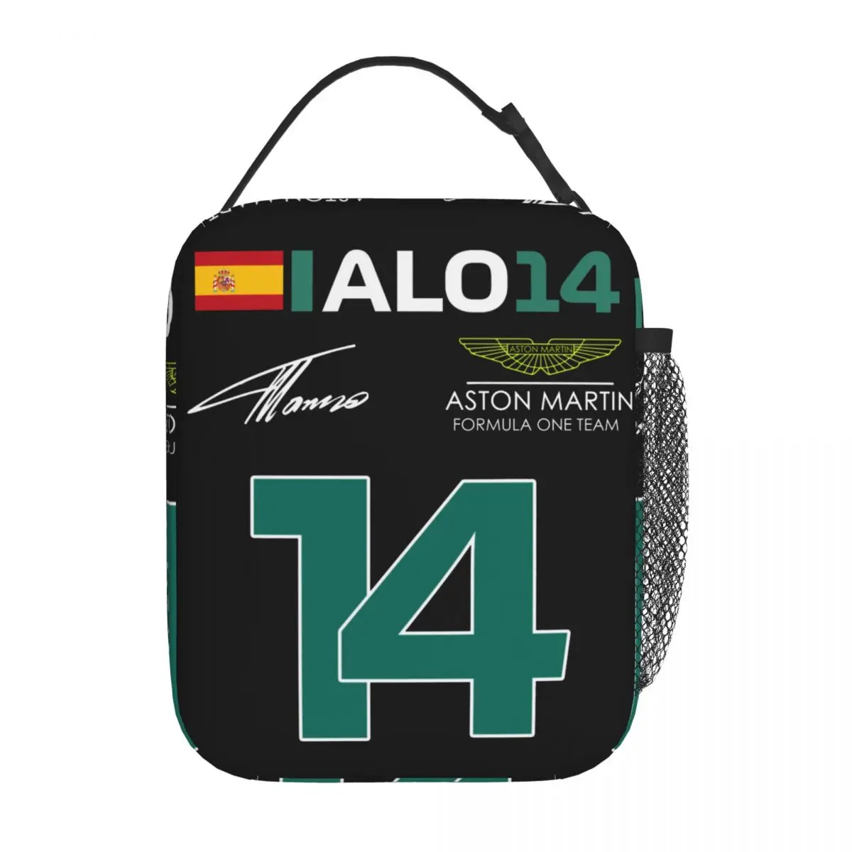 

F1 Fernando Alonso 14 Spainish Racer Thermal Insulated Lunch Bags Work Portable Box for Lunch Thermal Cooler Lunch Box