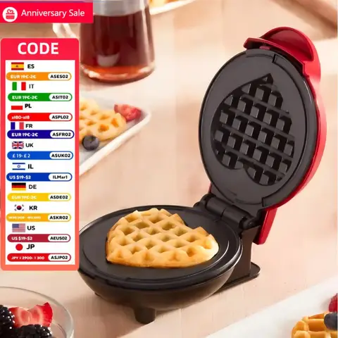 Портативная вафельница MAFFIE CATTIE сердце 350 Вт