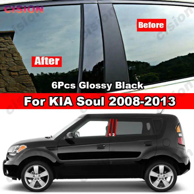 

4 шт., зеркальные наклейки из углеродного волокна для KIA Soul 2008-2013