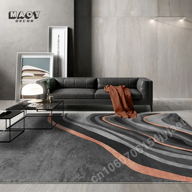 

Geometric Dark Carpet for Living Room Decoration Light Luxury Coffee Table Area Rug Bedroom Sofa Home Decor Non-slip Floor Mat