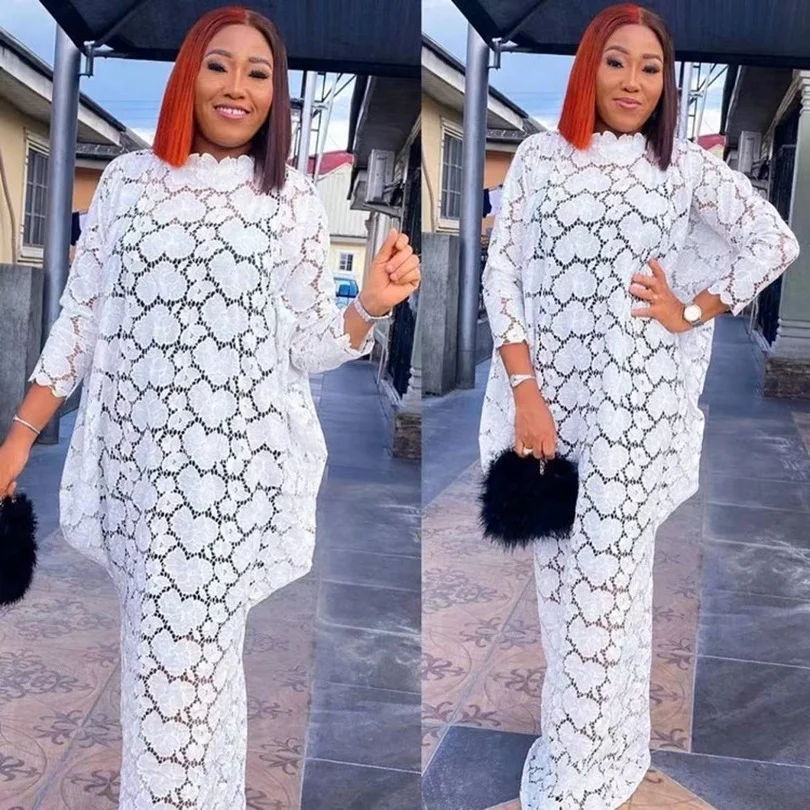 

African Elegant Dresses For Women Hollow Out 2022 New Muslim Fashion Abayas Dashiki Robe Kaftan Long Maxi Dress One Piece