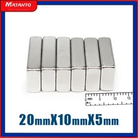 2510203050pcs 20x10x5 4mm countersunk hole 4mm block permanent ndfeb magnet 20x10x5 4 rare earth strong magnet 20105 4