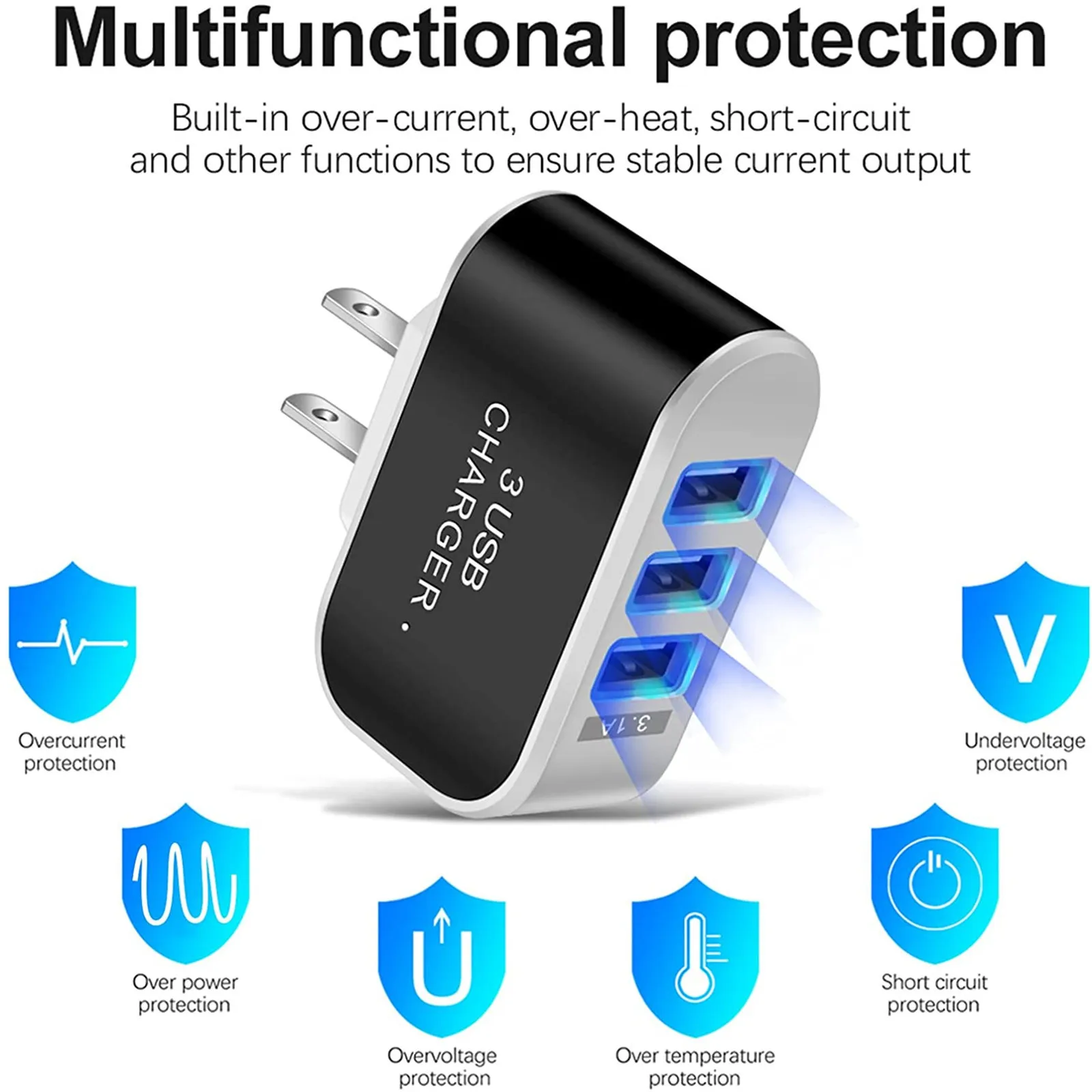 Настенное зарядное устройство с 3Usb-портами 5 В 1 А |