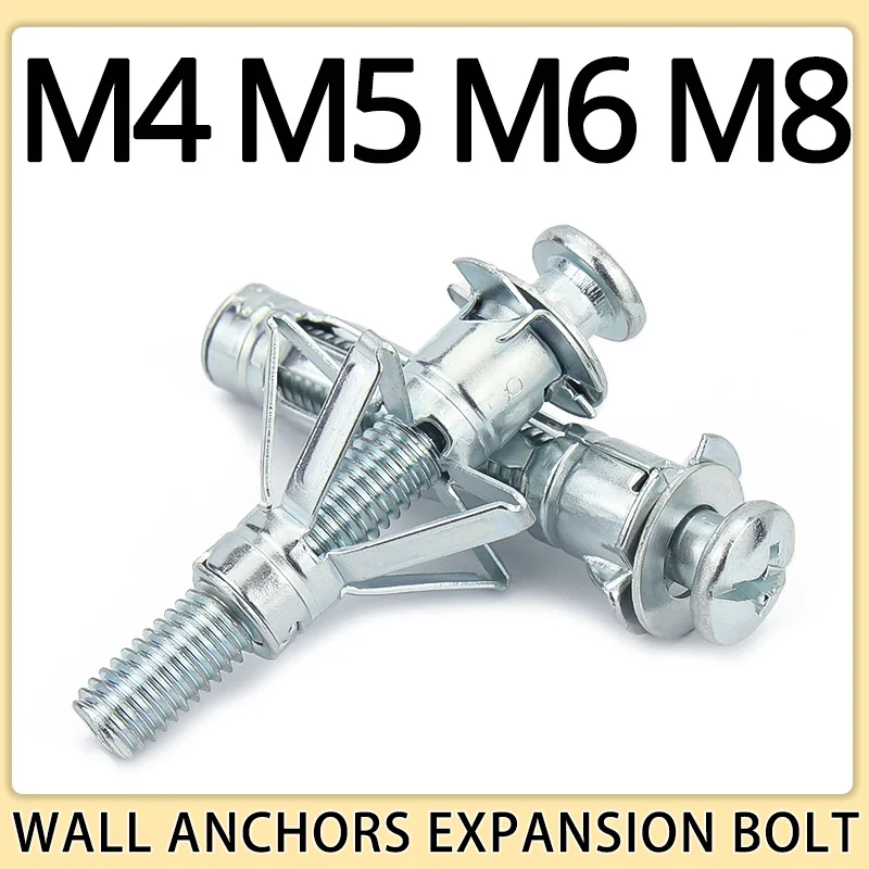 

M4 M5 M6 M8 Gypsum Board Drywall Anchor Plasterboard Wall Ceiling Expansion Bolt Aircraft Tube Pipe Fix Hollow Plugs Metal Screw