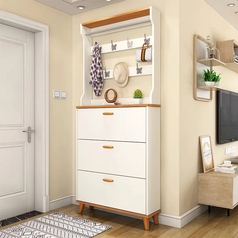 

Slim Wooden Balcony Shoe Cabinets Living Room Mobile Shoe Cabinets Foldable Ultra Thin Porta Scarpe Home Furniture YQ50SC